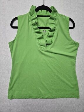 Kenny Dana Sleeveless Portrait Collar Top Resort Golf Pickleball Tennis Medium